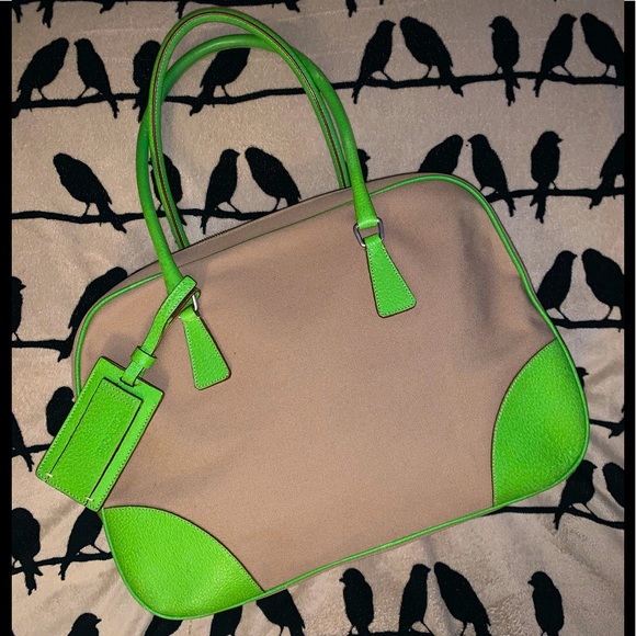Prada Canvas Bowler Bag 💚👜💚 - Picture 1 of 10